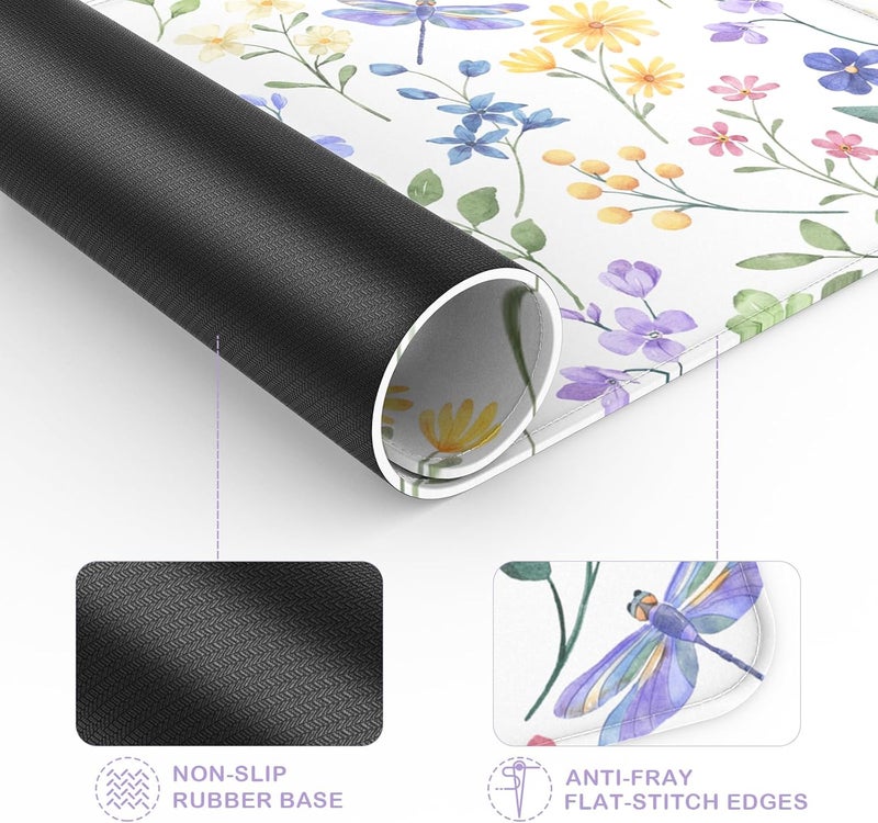 eulps Mouse Pad with Stitched Edge, Multiple Patterns Computer Mouse Pads with Non-Slip Rubber Base, Washable Cloth Mousepad, for Gaming, Laptop, PC (Dragonfly Meadow) - Image 5